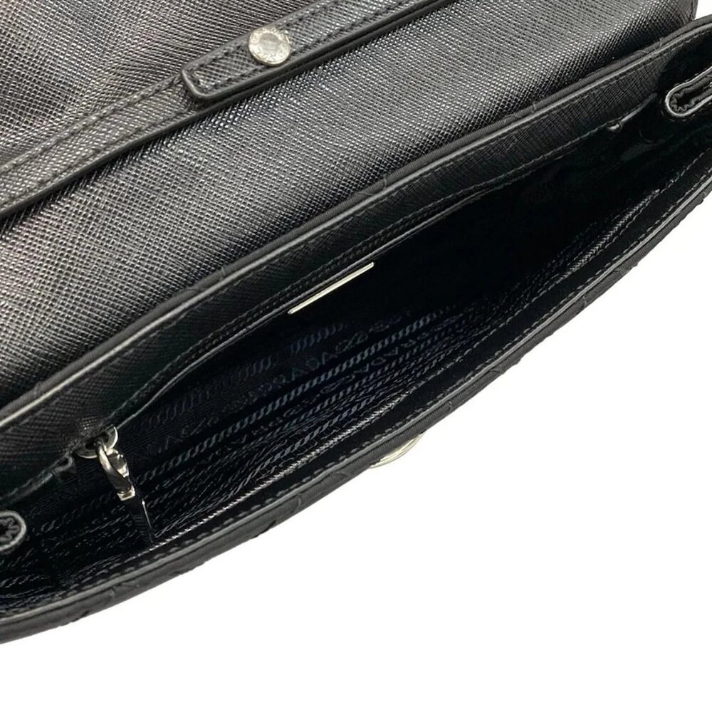 PRADA - Black Nylon Shoulder Bag - Picture 7 of 15